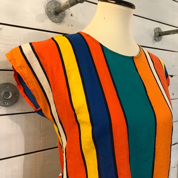 Rainbow Striped Drop Shoulder Top - Picture 5 of 6